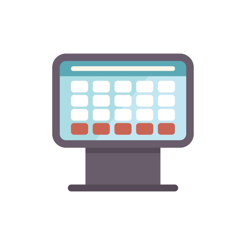 Computer showing calendar app with selected dates displayed on screen vector