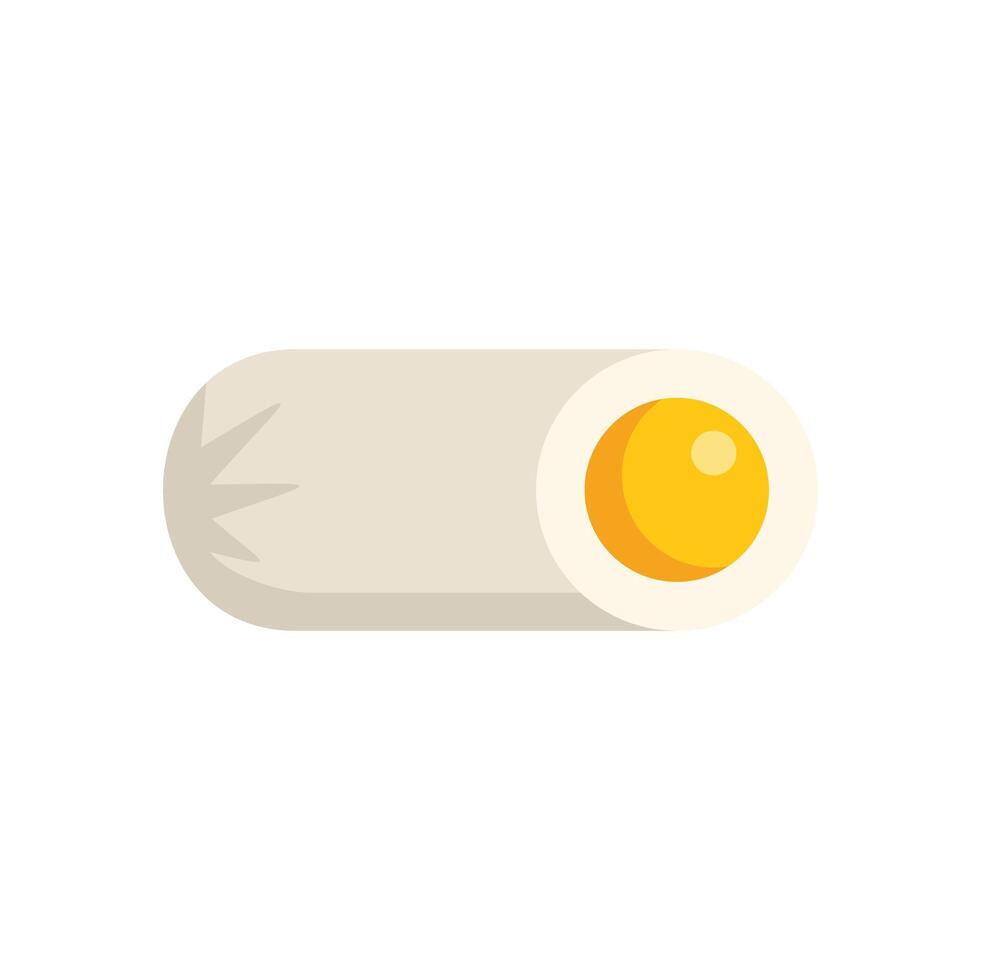 Egg roll showing yolk cooking process icon vector