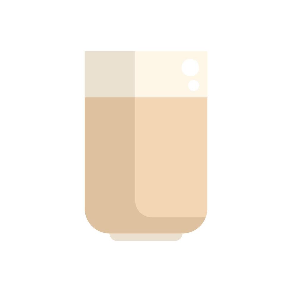 Glass of beer with foam on top flat icon design style vector