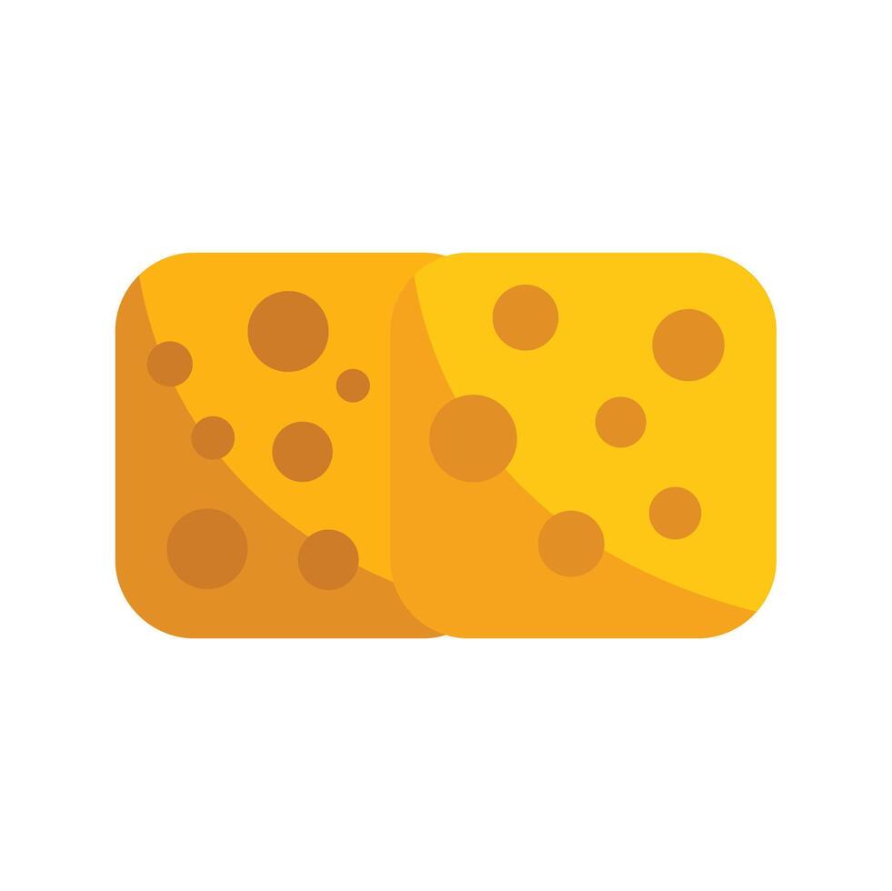 Two big pieces of swiss cheese lying next to each other vector