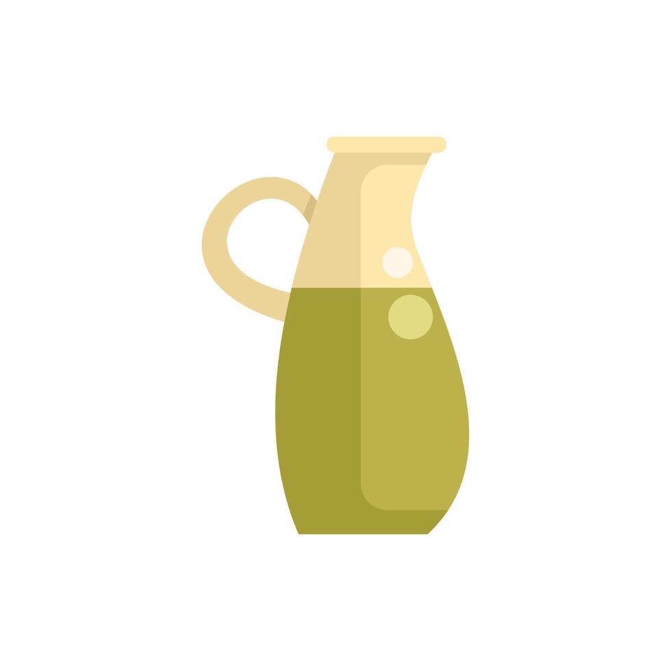 Olive oil jug containing freshly pressed oil vector