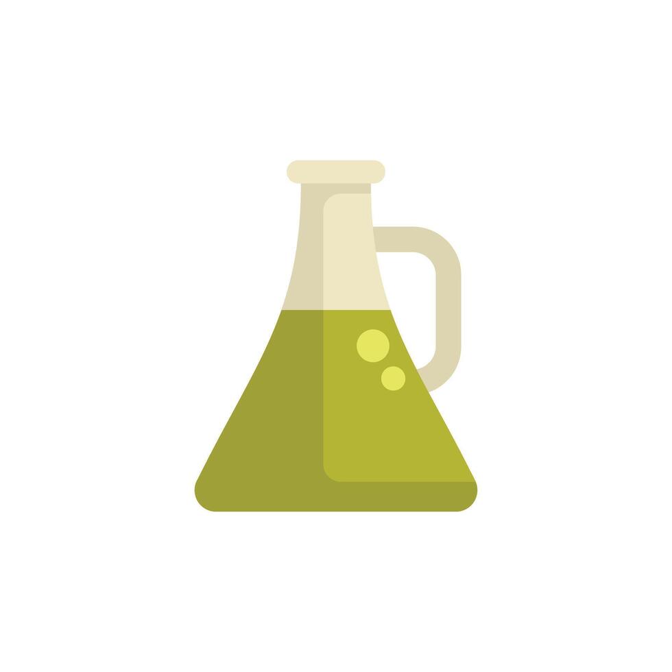 Laboratory glassware containing green chemical liquid icon vector