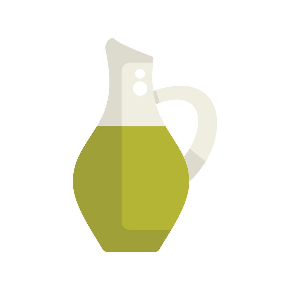 Glass jug containing olive oil icon flat style vector