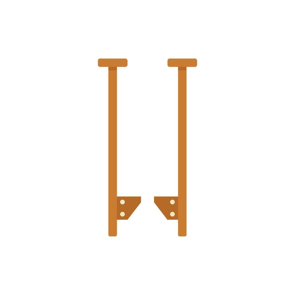 Pair of wooden stilts standing tall isolated on white vector