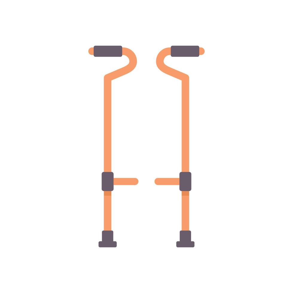 Pair of jumping stilts standing upright on white background vector