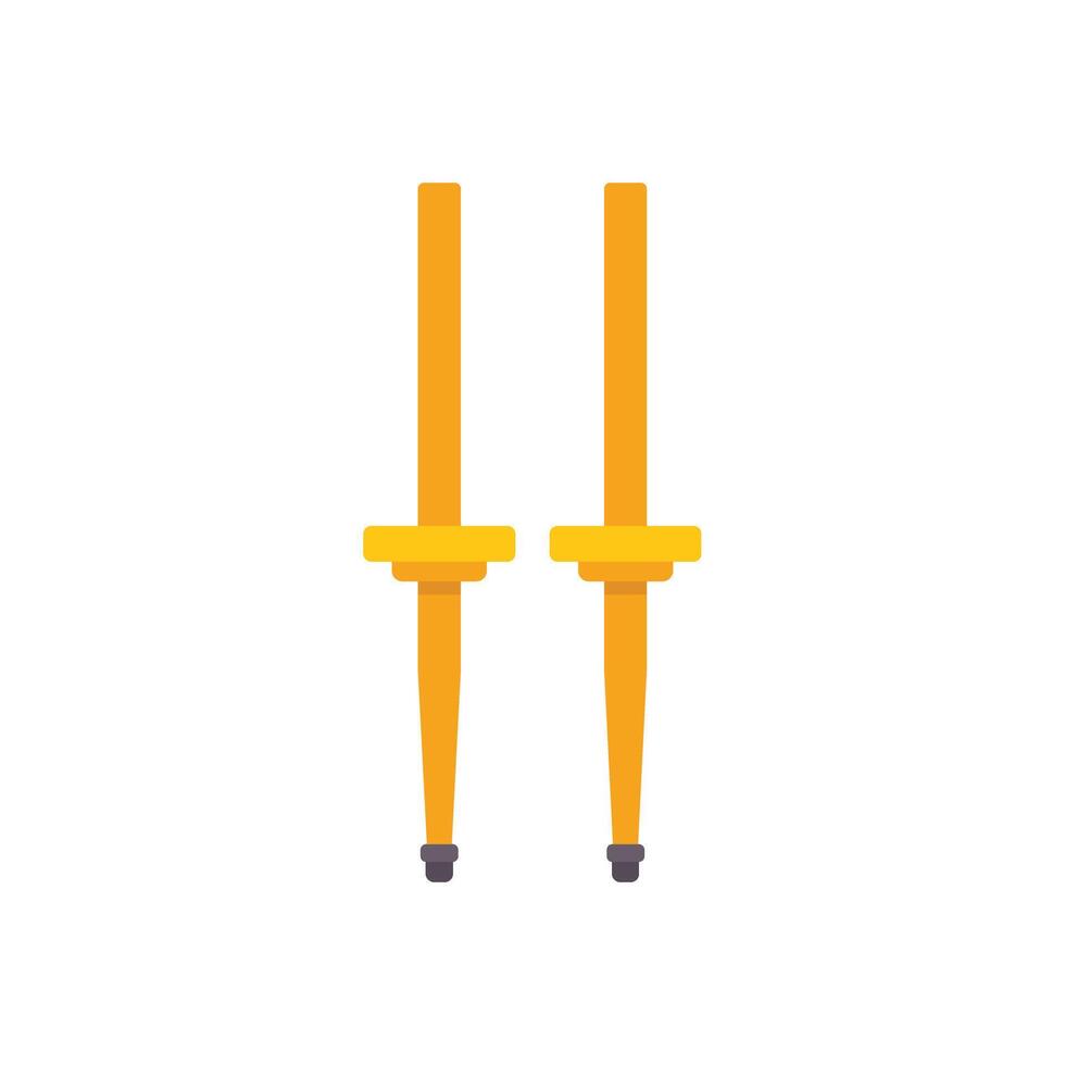 Pair of yellow stilts standing tall on white background vector