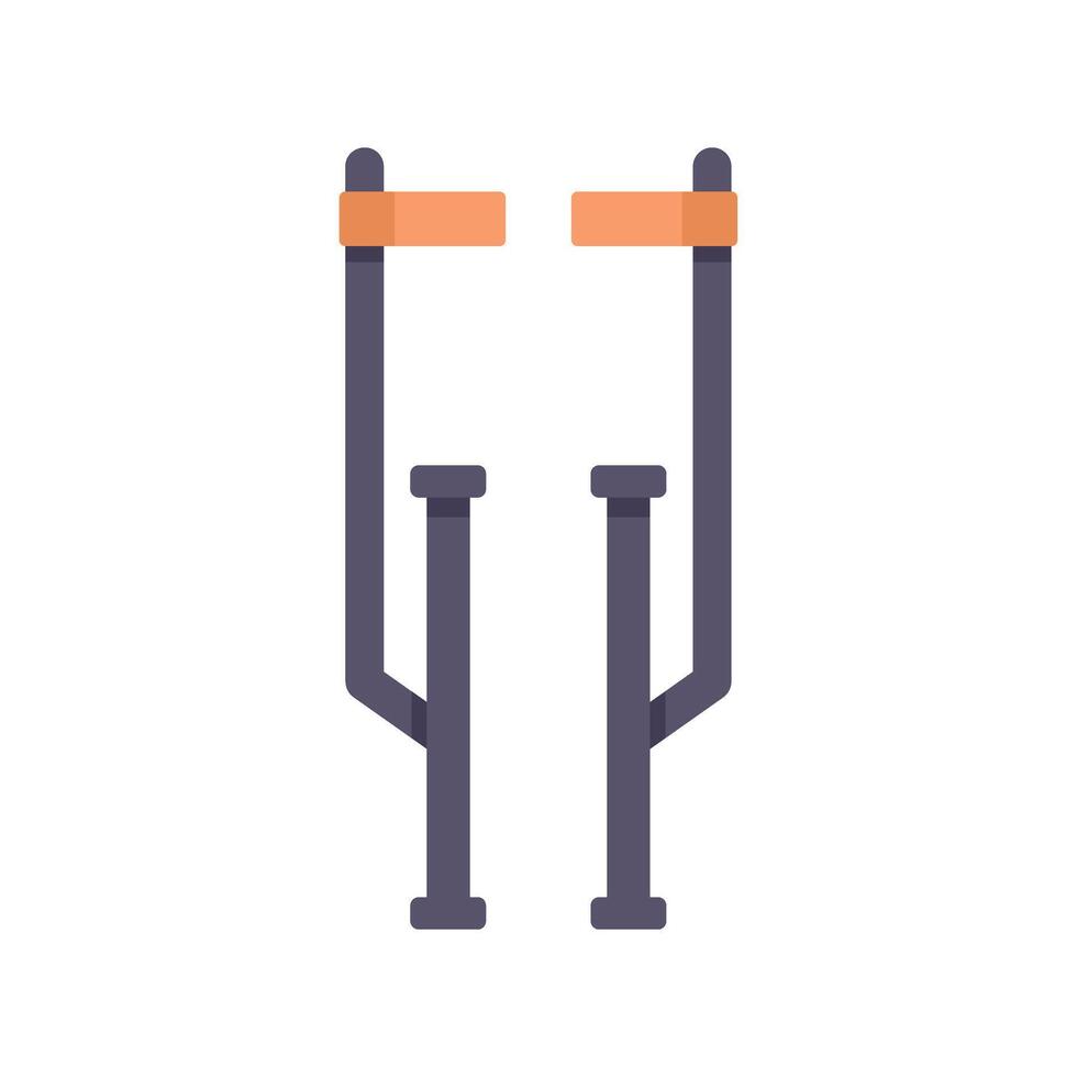 Pair of crutches providing support during injury recovery vector
