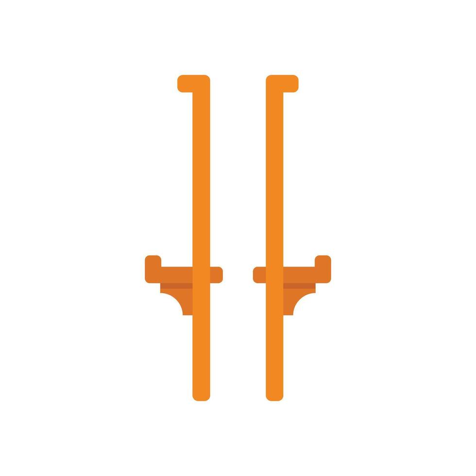 Pair of wooden stilts standing tall for fun and games vector