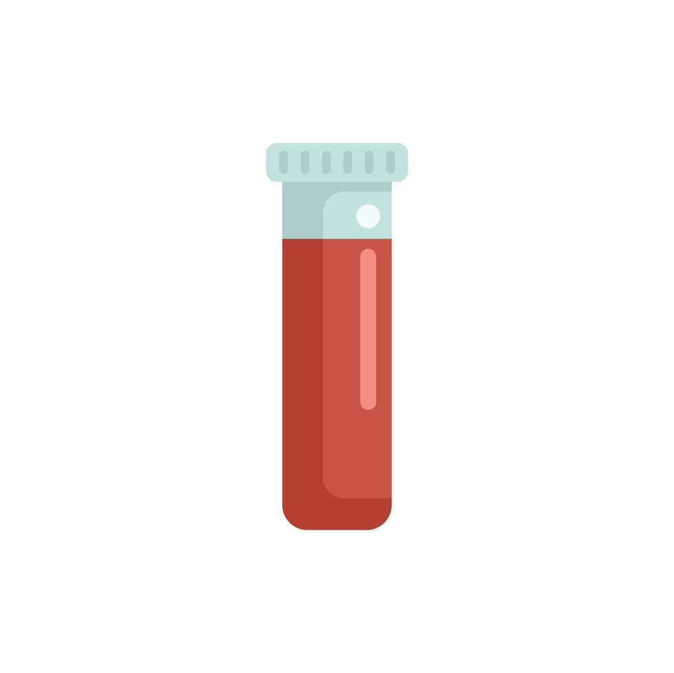 Medical test tube containing blood sample for analysis vector