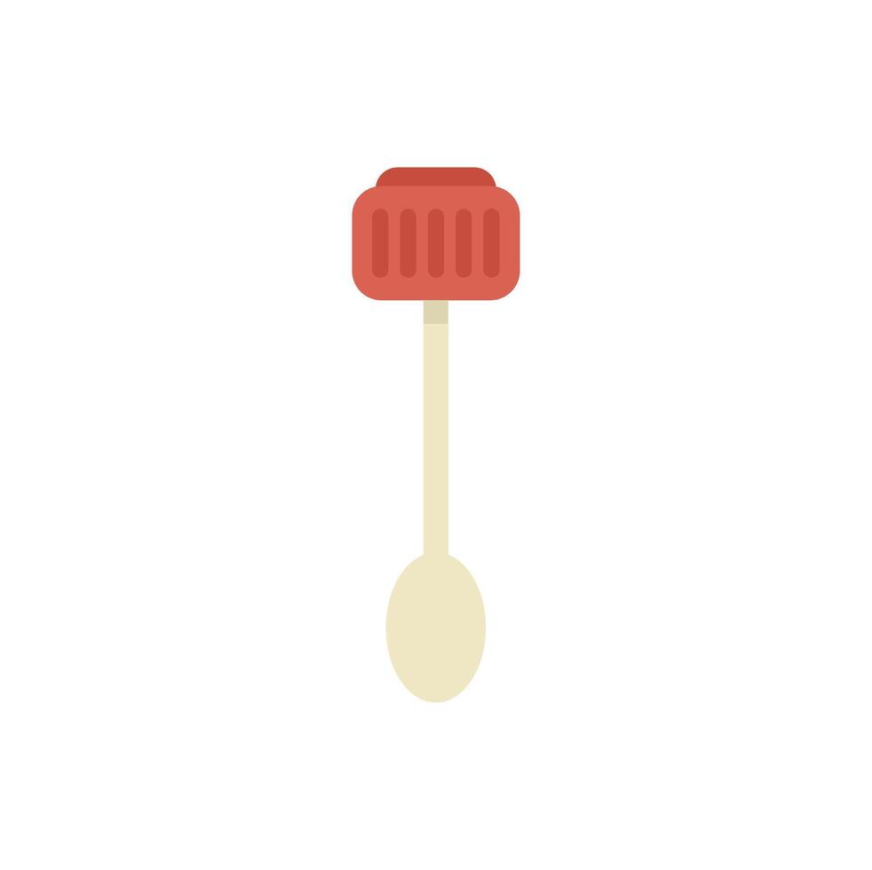 Red honey spoon dipper stick drizzling tool icon vector