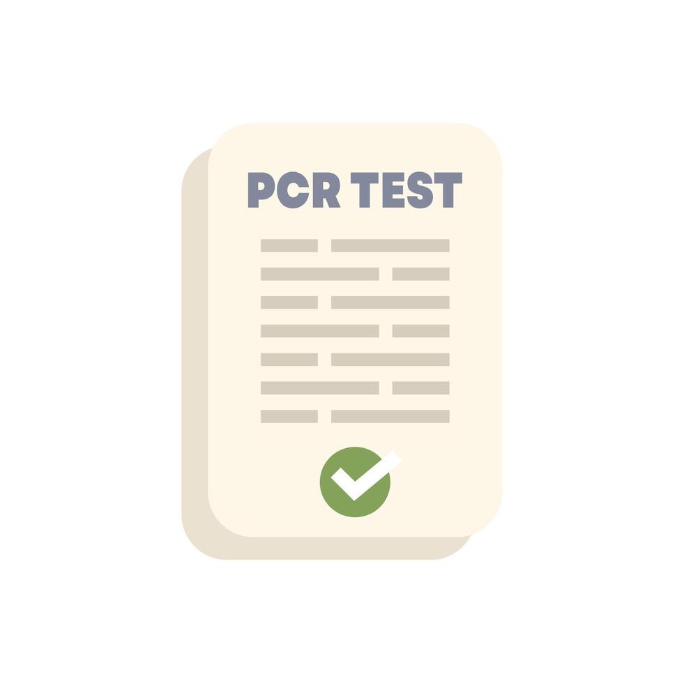 Pcr test showing negative result with green check mark icon vector