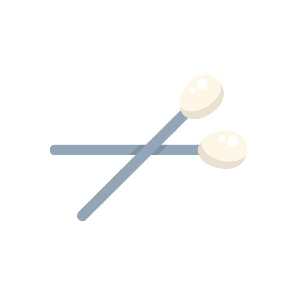 Cotton buds lying crossed with blue handle for ear cleaning vector