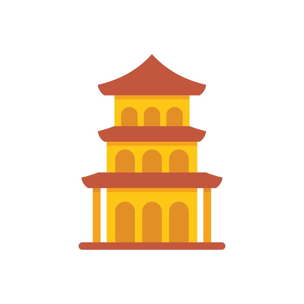 Traditional chinese pagoda temple building showing asian architecture vector