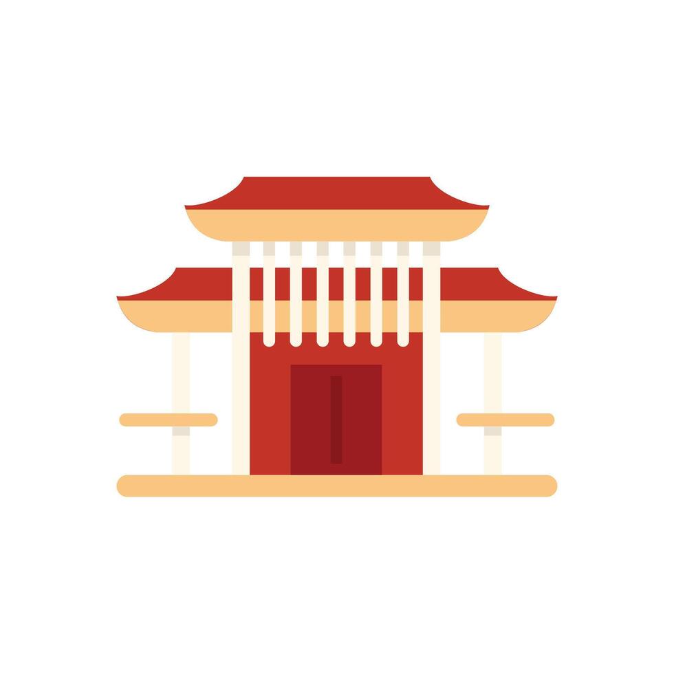 Traditional red pagoda building representing asian culture vector