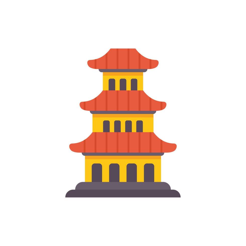 Traditional chinese pagoda temple building standing tall vector