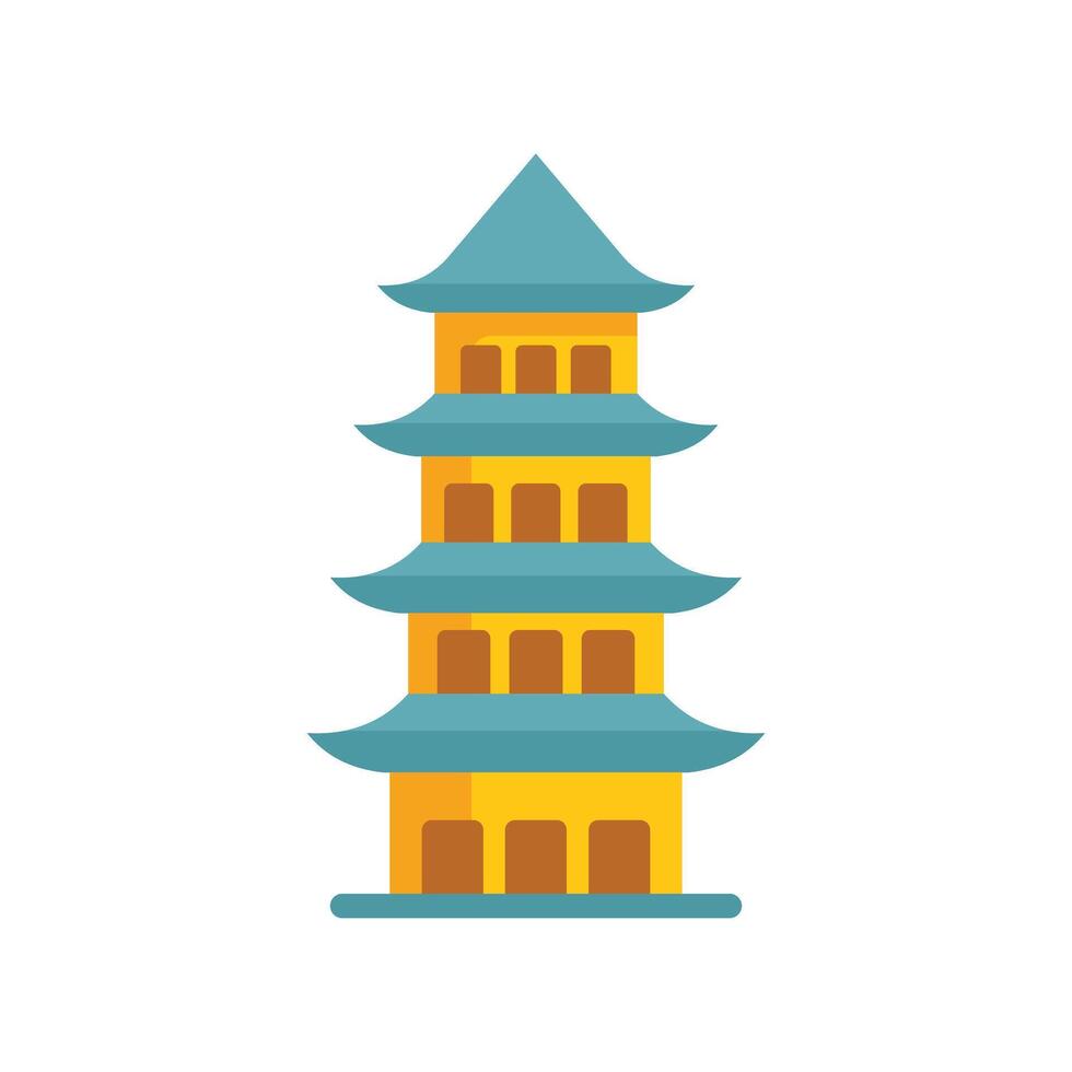 Traditional chinese pagoda towering over white background vector