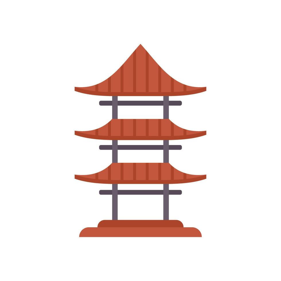 Traditional japanese pagoda building standing on white background vector