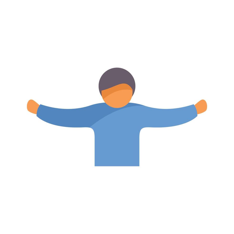 Young man is spreading his arms wide open vector