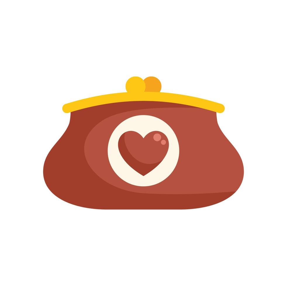 Red wallet for donations with heart symbol for charity and volunteering vector