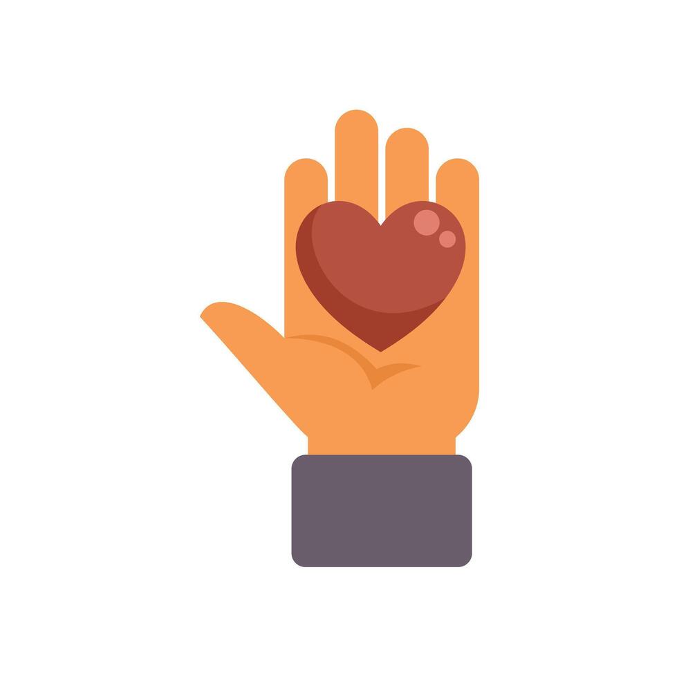 Hand holding heart charity donation love giving icon vector