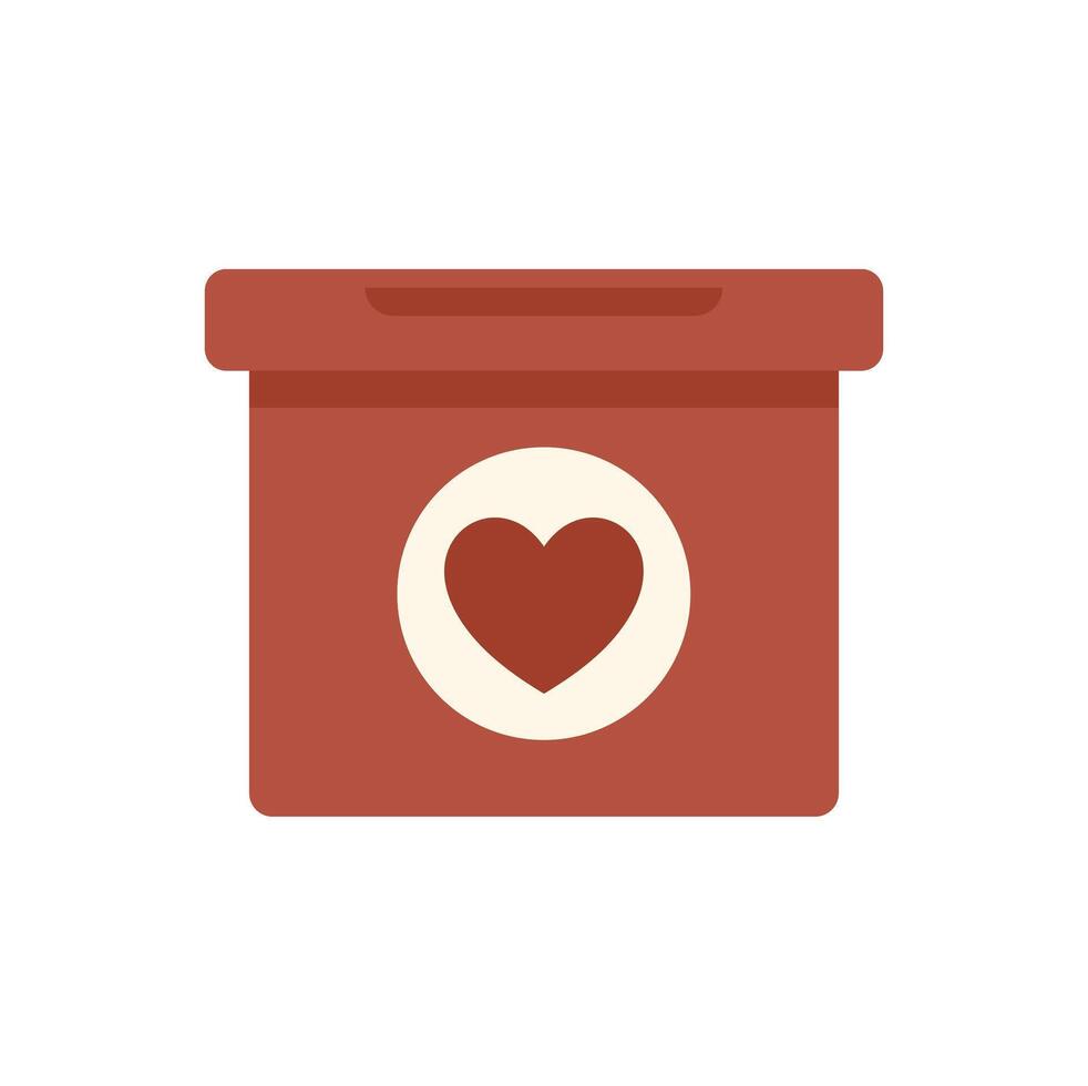 Donation box with heart symbol for charity and volunteering vector