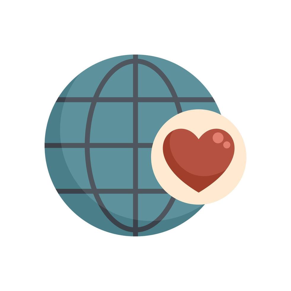 Globe icon showing love and care for our planet earth vector