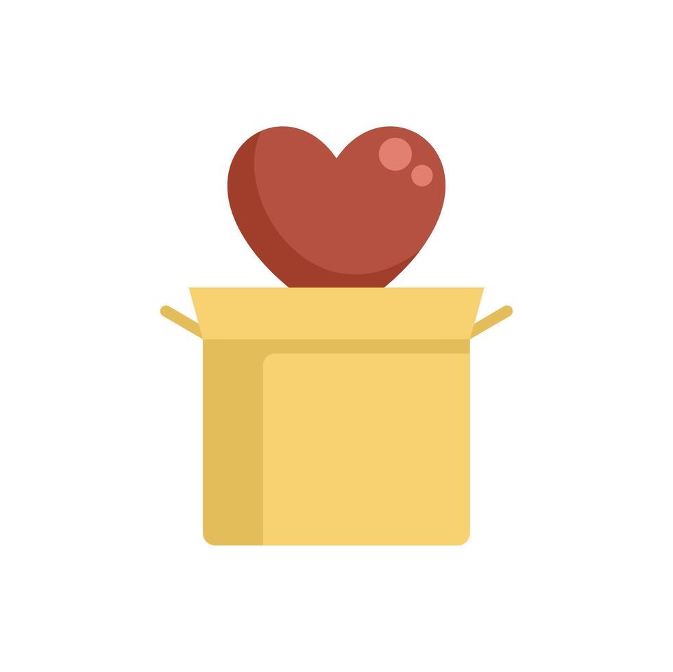Open cardboard box with heart floating out of it vector