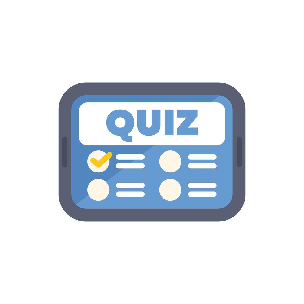 Online quiz app displaying on a mobile phone screen vector