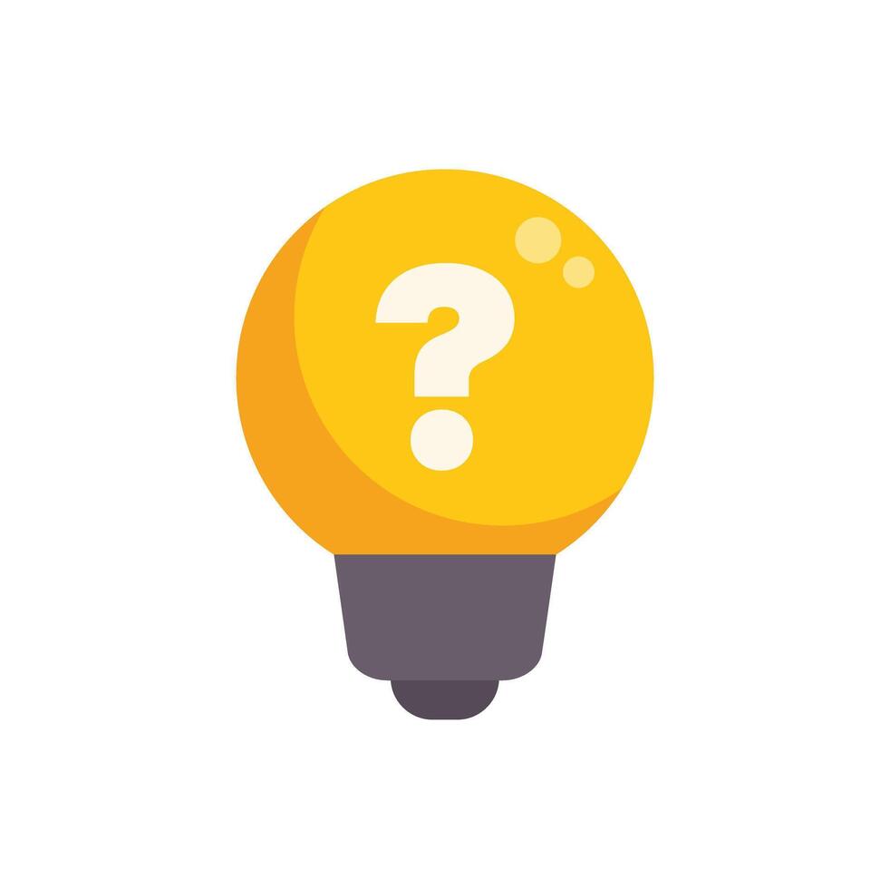 Light bulb with question mark symbolizing problem solving vector
