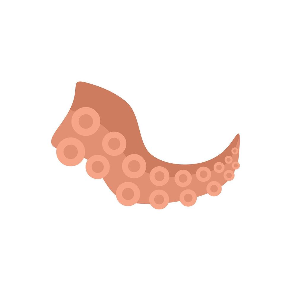 Octopus tentacle showing suction cups in cartoon style vector