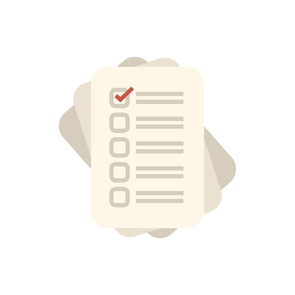 Checklist showing one item completed out of many vector
