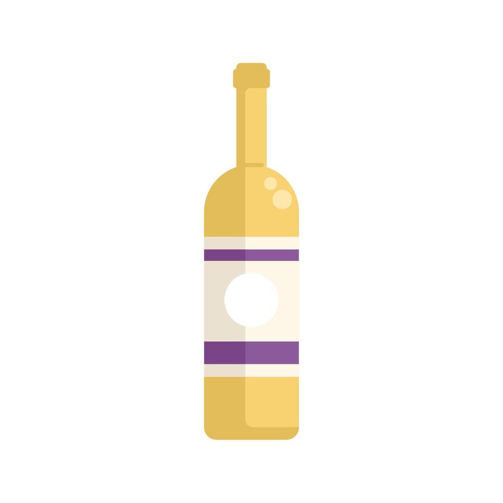 White wine bottle displaying blank label template vector