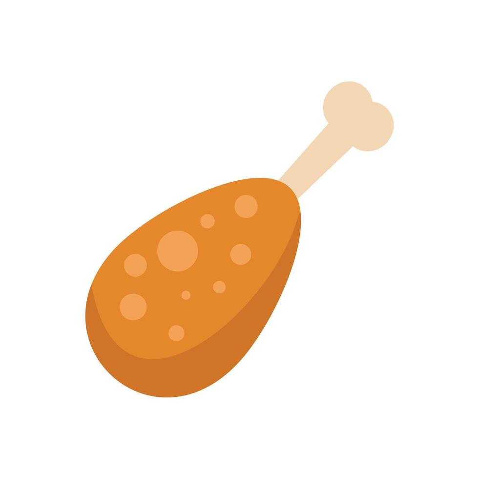 Fried chicken leg icon representing fast food meal vector