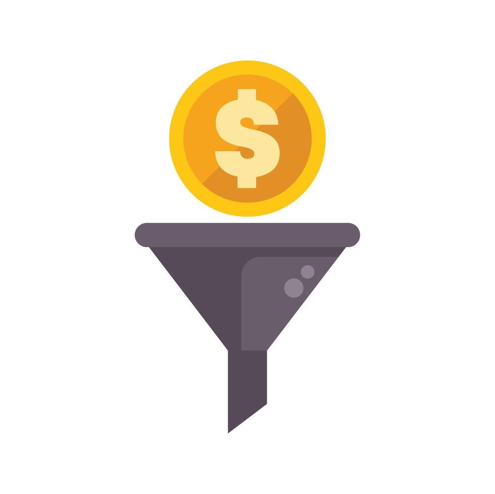 Sales funnel is generating money for business marketing strategy vector