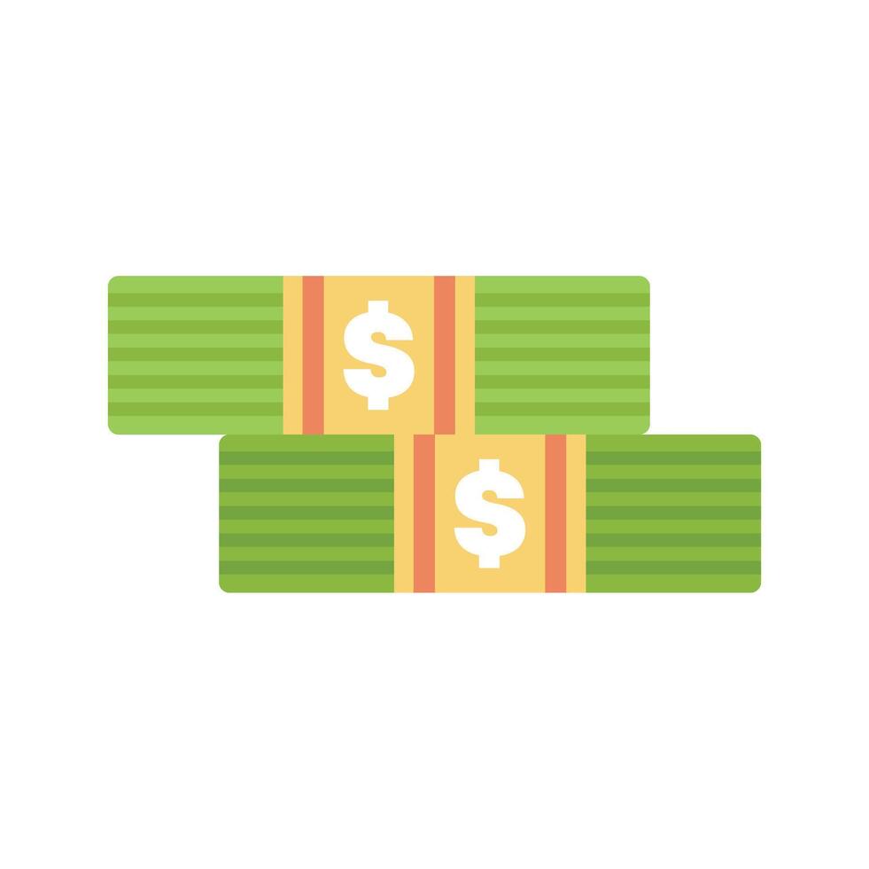 Two stacks of money representing wealth and savings vector