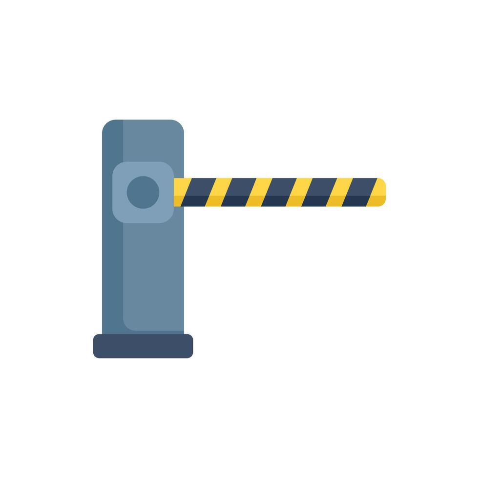 Automatic security barrier limiting access with striped boom vector