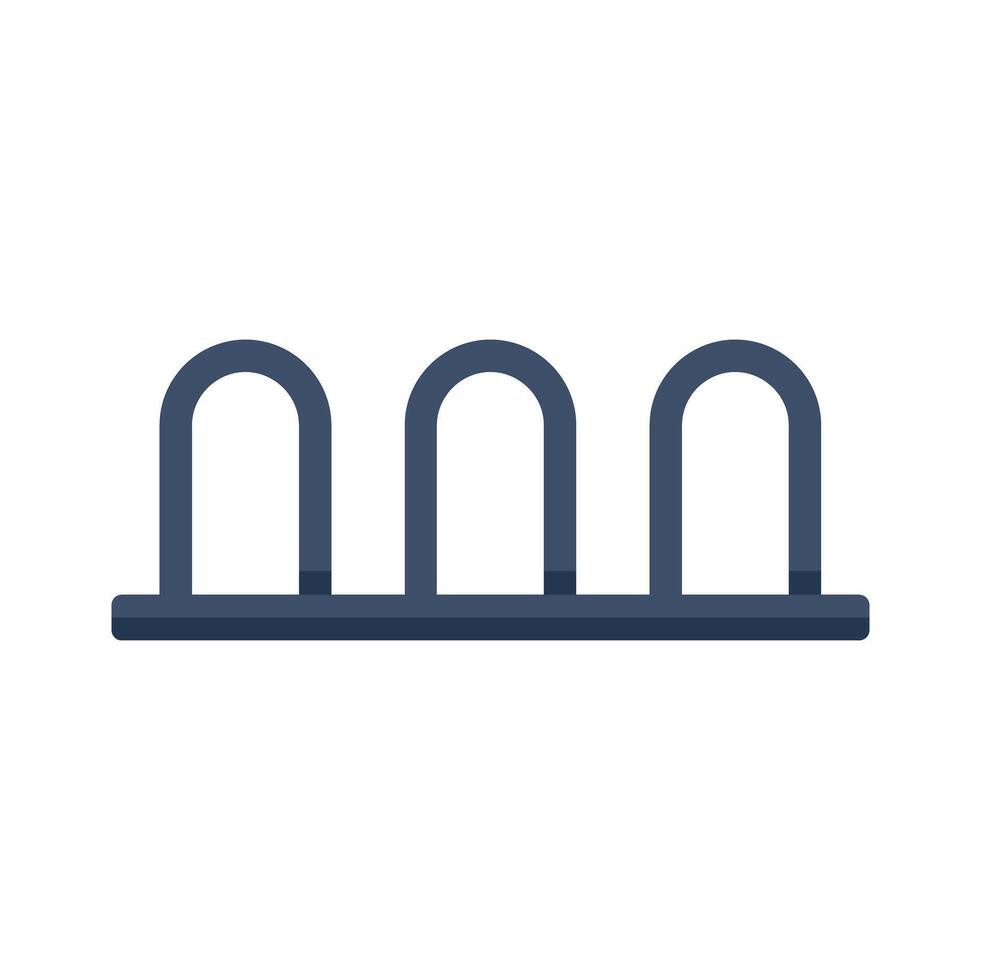 Empty bicycle parking rack standing on white background vector