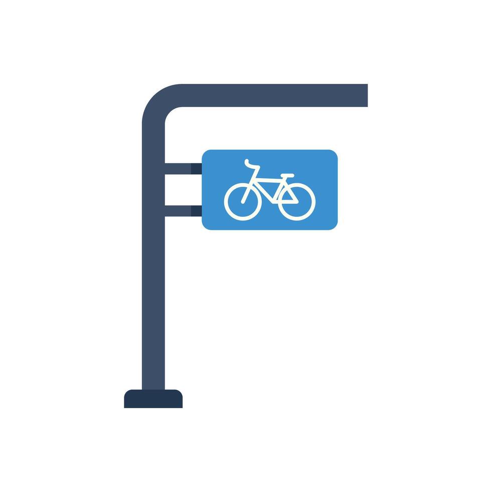 Bicycle parking sign indicating bike route or trailhead vector