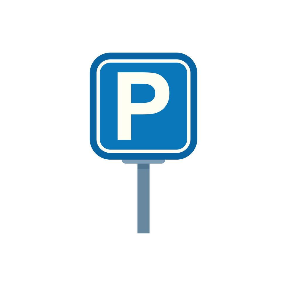 Blue parking sign indicating parking is allowed vector