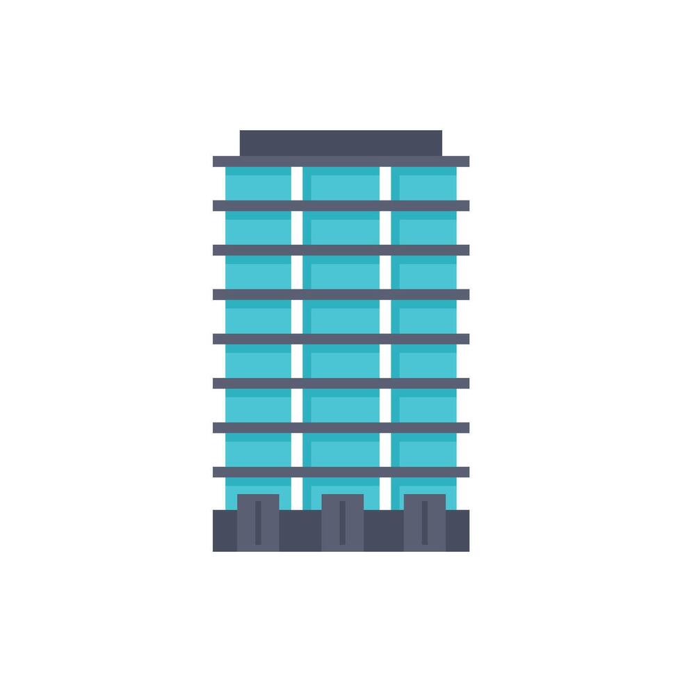 Modern office building standing tall against white background vector