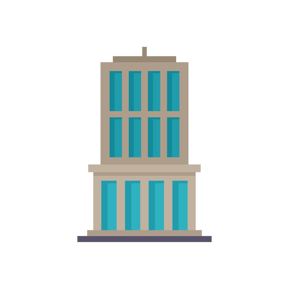 Modern office building standing tall with glass windows vector