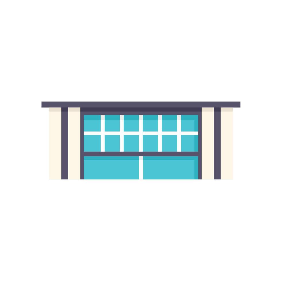 Modern building facade with large glass windows illustration vector