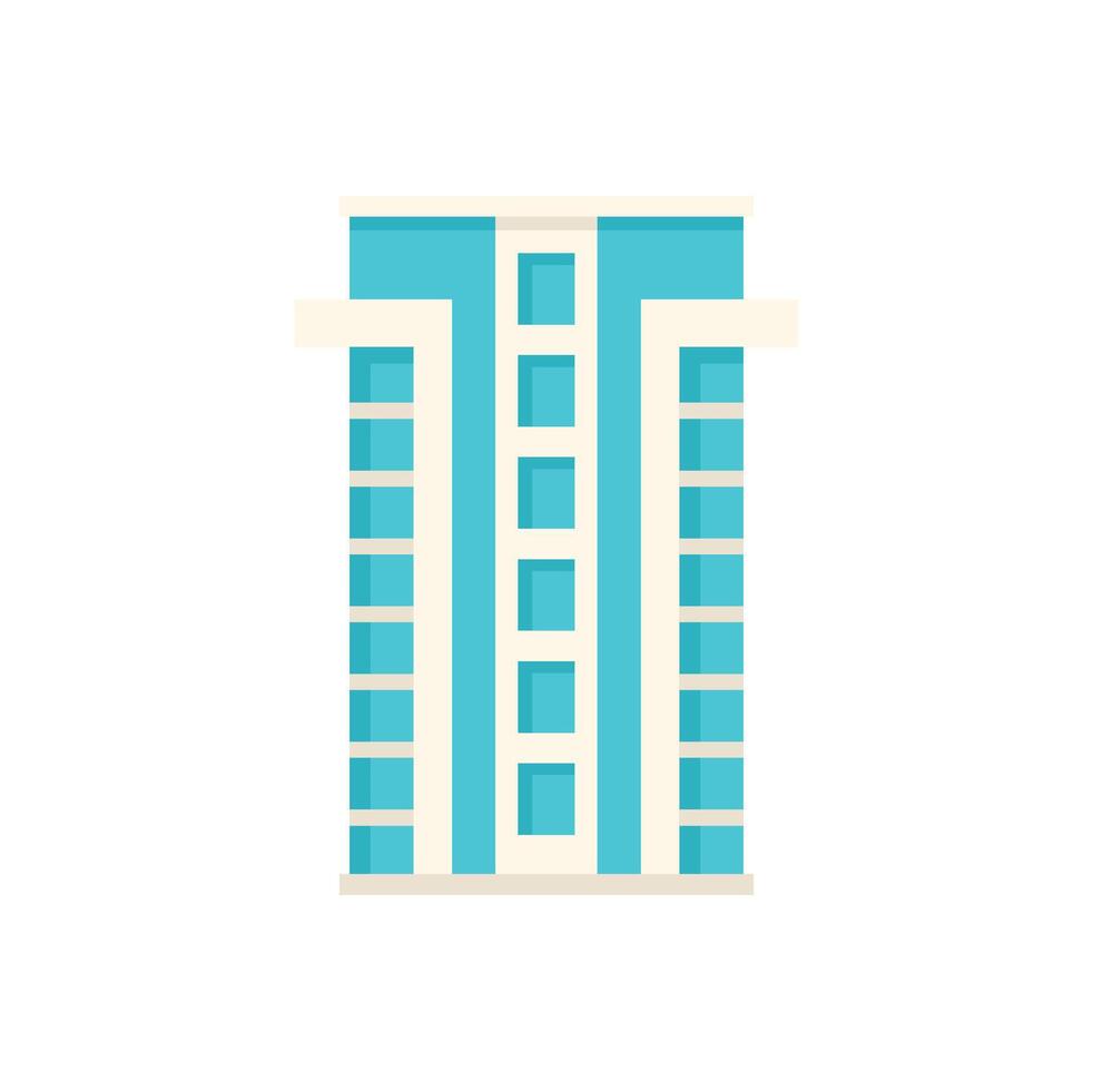 Modern city building with blue windows standing tall illustration vector