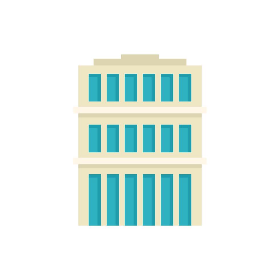 Modern city building is standing on white background vector