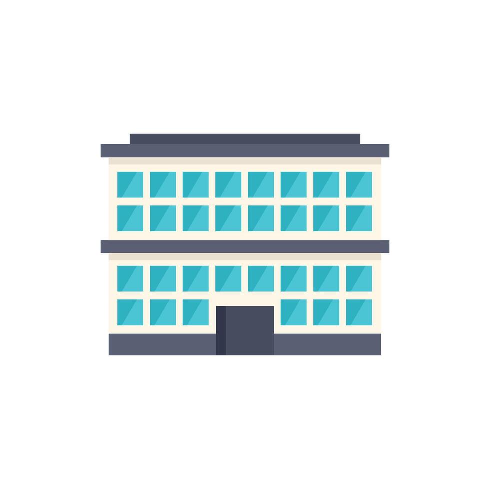Modern office building with large windows displaying a corporate business center vector