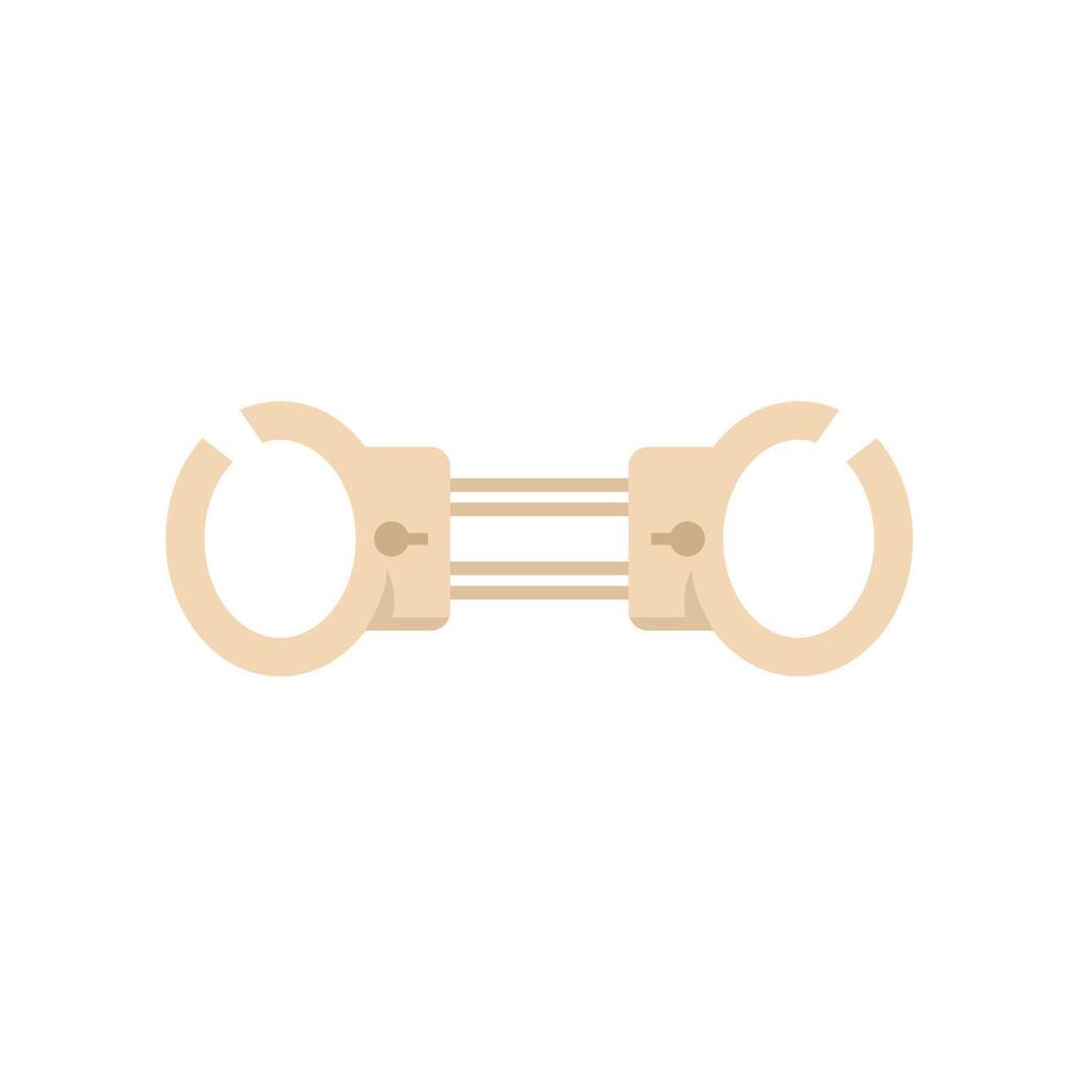Pair of metal handcuffs for arresting criminals vector