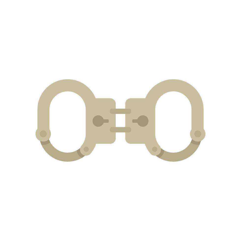 Pair of metal handcuffs for arresting criminals vector