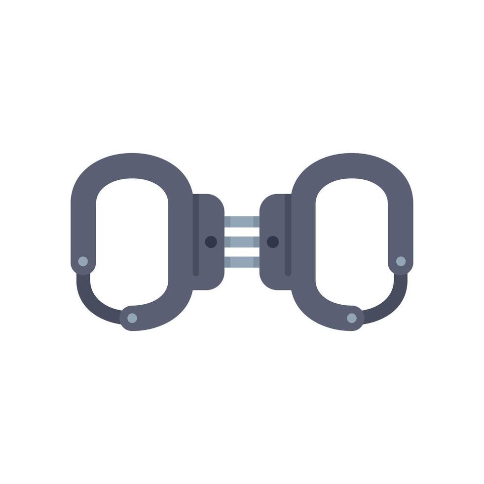 Pair of metal handcuffs restraining freedom illustration vector