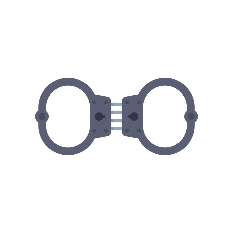 Pair of metal handcuffs for arresting criminals vector