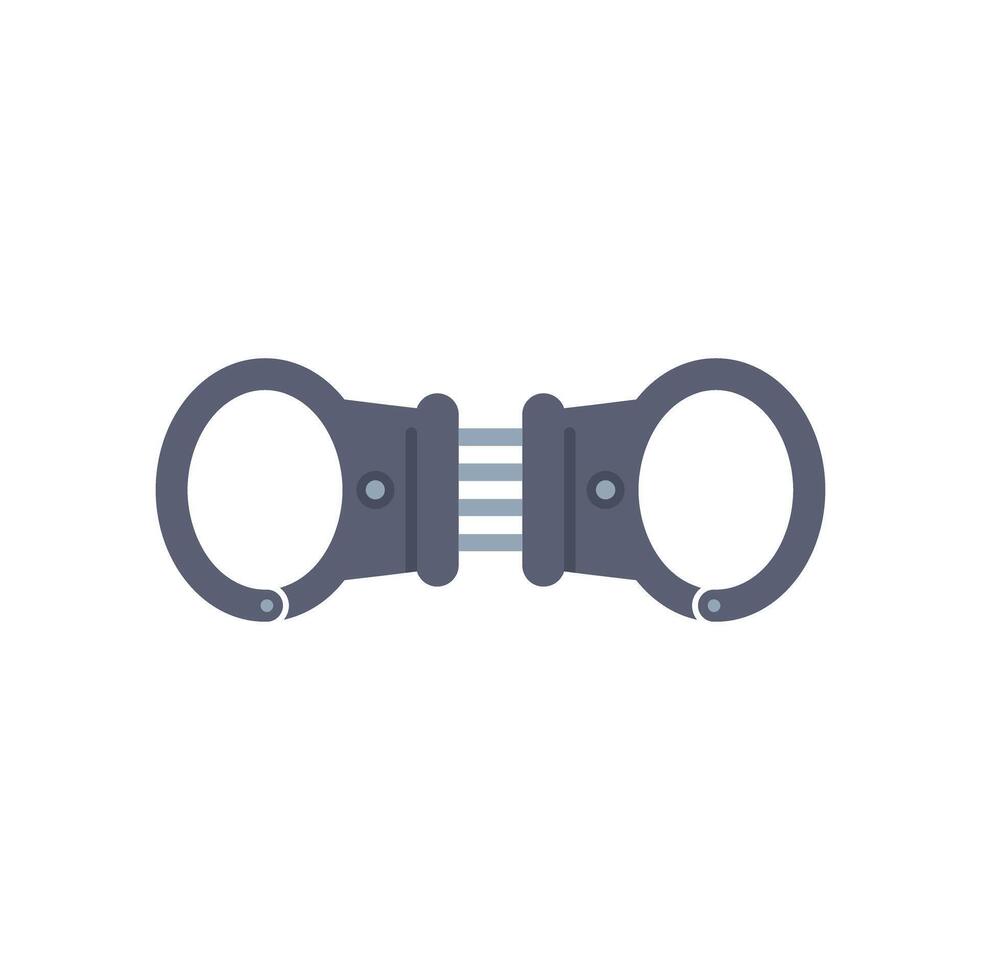 Pair of metal handcuffs for arresting criminals vector